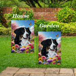 Bernese Mountain Dog - Best of Breed  Spring Butterflies Outdoor House and Garden Flag