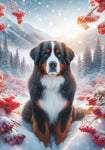 Bernese Mountain Dog - Best of Breed DCR Winter Berries Outdoor House and Garden Flag