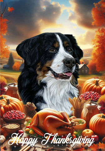Bernese Mountain Dog - Best of Breed  Thanksgiving Outdoor House and Garden Flag