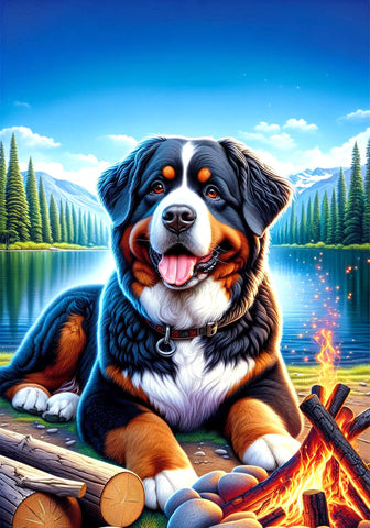 Bernese Mountain Dog - Best of Breed DCR Summer Camping   Outdoor House and Garden Flag