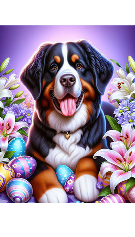 Bernese Mountain Dog - Best of Breed DCR Easter Holiday    Outdoor House and Garden Flag