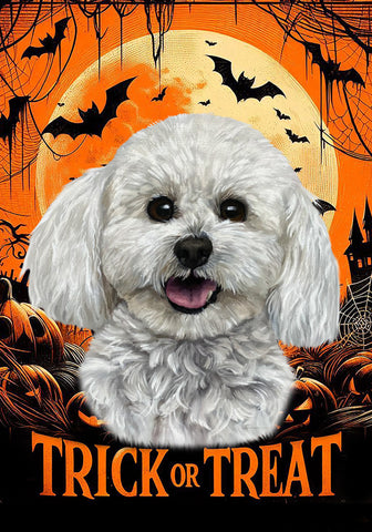 Bichon Frise Show Cut - Best of Breed  Halloween Outdoor House and Garden Flag