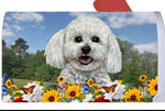 Bichon Frise Show Cut - Best of Breed Summer Flowers Mailbox Cover Hi-Grade Vinyl 6" x 19"