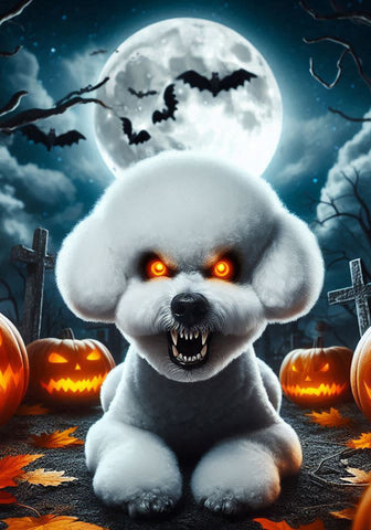 Bichon Frise - Best of Breed DCR Halloween Outdoor House and Garden Flag