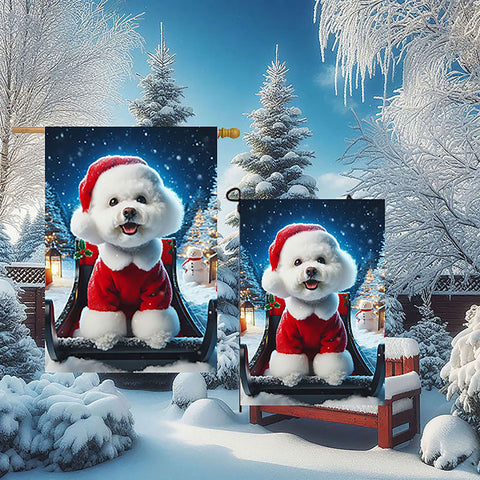 Bichon Frise - Best of Breed DCR Christmas Outdoor House and Garden Flag