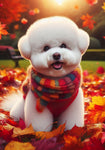 Bichon Frise - Best of Breed DCR Falling Leaves Outdoor Flag