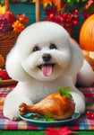 Bichon Frise - Best of Breed DCR Thanksgiving Outdoor House and Garden Flag