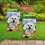 Bichon Frise Show Cut - Best of Breed  Summer Fields Outdoor House and Garden Flag