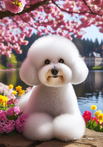 Bichon Frise - Best of Breed DCR Spring Outdoor Flag