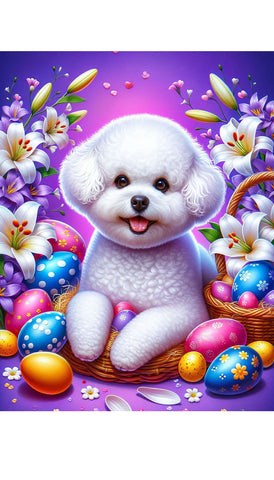 Bichon Frise - Best of Breed DCR Easter Holiday    Outdoor House and Garden Flag