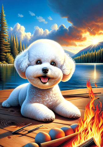 Bichon Frise - Best of Breed DCR Summer Camping   Outdoor House and Garden Flag