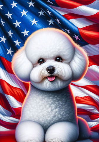 Bichon Frise - Best of Breed DCR Patriotic III   Outdoor House and Garden Flag