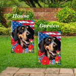 Black and Tan Coonhound - Best of Breed  Patriotic I All-American Outdoor House and Garden Flag