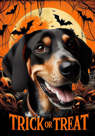 Black and Tan Coonhound - Best of Breed  Halloween Outdoor House and Garden Flag