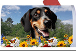 Black and Tan Coonhound - Best of Breed Summer Flowers Mailbox Cover Hi-Grade Vinyl 6" x 19"