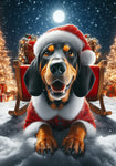 Black and Tan Coonhound -  Best of Breed DCR Christmas Outdoor House and Garden Flag