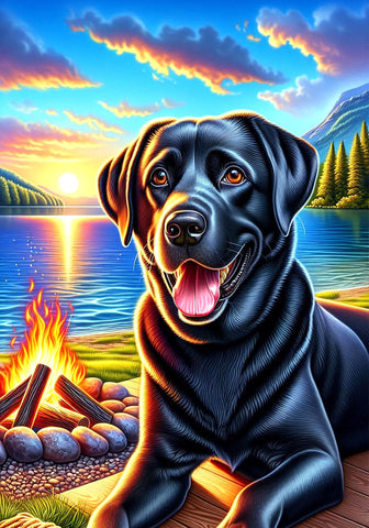 Black Labrador - Best of Breed DCR Summer Camping   Outdoor House and Garden Flag