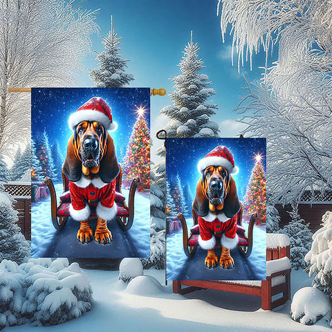Bloodhound - Best of Breed DCR Christmas Outdoor House and Garden Flag
