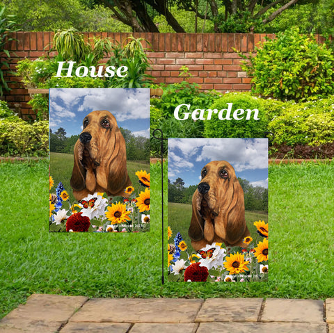 Bloodhound - Best of Breed  Summer Fields Outdoor House and Garden Flag