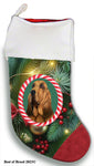 Bloodhound - Best of Breed  Christmas Stocking 13.5"  Red Gaming Cloth with Red Lining ,Plush White Cuff