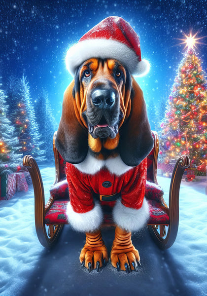 Bloodhound - Best of Breed DCR Christmas Outdoor House and Garden Flag