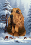 Bloodhound - Best of Breed  Winter Wonderland Outdoor House and Garden Flag