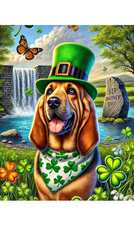 Bloodhound - Best of Breed DCR Saint Patricks Day Day Outdoor House and Garden Flag