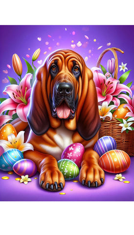 Bloodhound - Best of Breed DCR Easter Holiday    Outdoor House and Garden Flag