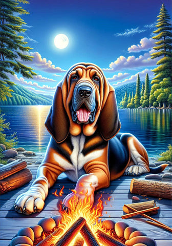 Bloodhound - Best of Breed DCR Summer Camping   Outdoor House and Garden Flag
