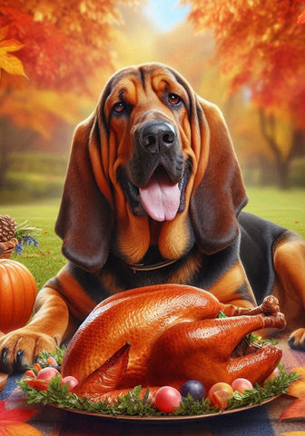 Bloodhound - Best of Breed DCR Thanksgiving Outdoor House and Garden Flag