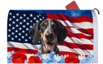 Blue Tick  Coonhound - Best of Breed Patriotic Mailbox Cover Hi-Grade Vinyl 6" x 19"