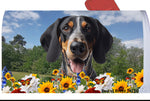 Blue Tick  Coonhound - Best of Breed Summer Flowers Mailbox Cover Hi-Grade Vinyl 6" x 19"