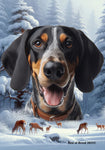 Blue Tick  Coonhound - Best of Breed  Winter Wonderland Outdoor House and Garden Flag