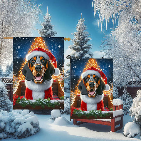 Blue Tick Coonhound -  Best of Breed DCR Christmas Outdoor House and Garden Flag