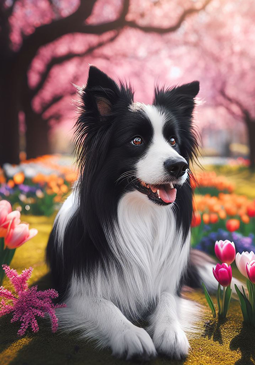Border Collie - Best of Breed DCR Spring Outdoor Flag