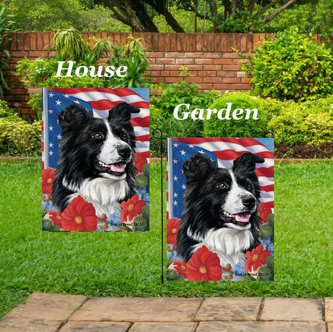 Border Collie -  Best of Breed  Patriotic I All-American Outdoor House and Garden Flag