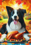 Border Collie -  Best of Breed DCR Thanksgiving Outdoor House and Garden Flag