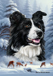 Border Collie -  Best of Breed  Winter Wonderland Outdoor House and Garden Flag