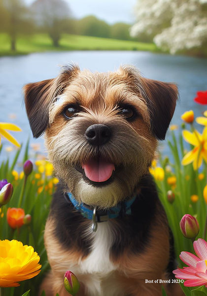 Border Terrier-  Best of Breed DCR Spring Outdoor Flag