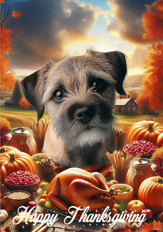 Border Terrier - Best of Breed  Thanksgiving Outdoor House and Garden Flag