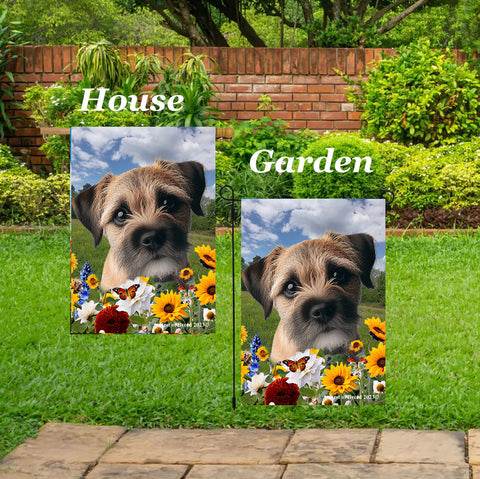 Border Terrier - Best of Breed  Summer Fields Outdoor House and Garden Flag
