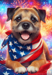 Border Terrier-  Best of Breed DCR July 4 Outdoor Flag