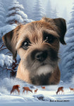 Border Terrier - Best of Breed  Winter Wonderland Outdoor House and Garden Flag