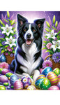 Border Collie -  Best of Breed DCR Easter Holiday    Outdoor House and Garden Flag