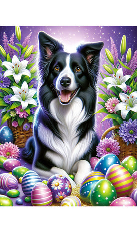 Border Collie -  Best of Breed DCR Easter Holiday    Outdoor House and Garden Flag