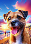 Border Terrier -  Best of Breed DCR Summer Sunset Outdoor House and Garden Flag