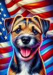 Border Terrier -  Best of Breed DCR Patriotic III   Outdoor House and Garden Flag
