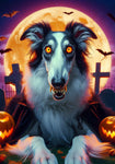 Borzoi -  Best of Breed DCR Halloween Outdoor House and Garden Flag