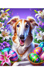 Borzoi -  Best of Breed DCR Easter Holiday    Outdoor House and Garden Flag