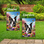 Boston Terrier - Best of Breed  Spring Butterflies Outdoor House and Garden Flag